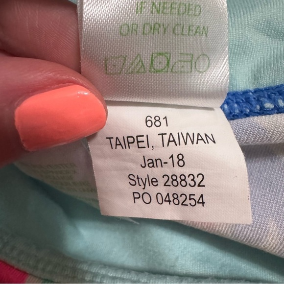 Lilly Pulitzer Gemma Luxletic Leggings Jet Stream Bow Medium UPF 50+ Blue Pink - Picture 5 of 6